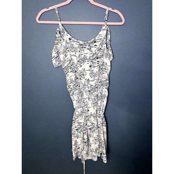 Roxy Wrap Dress Women's Size Large Floral Hawaiian Sundress Preppy Detail Sleeve - Picture 2 of 13